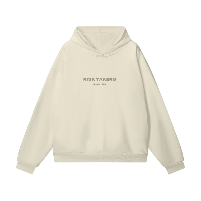 Cream Oversize "Risk It All" Hoodie