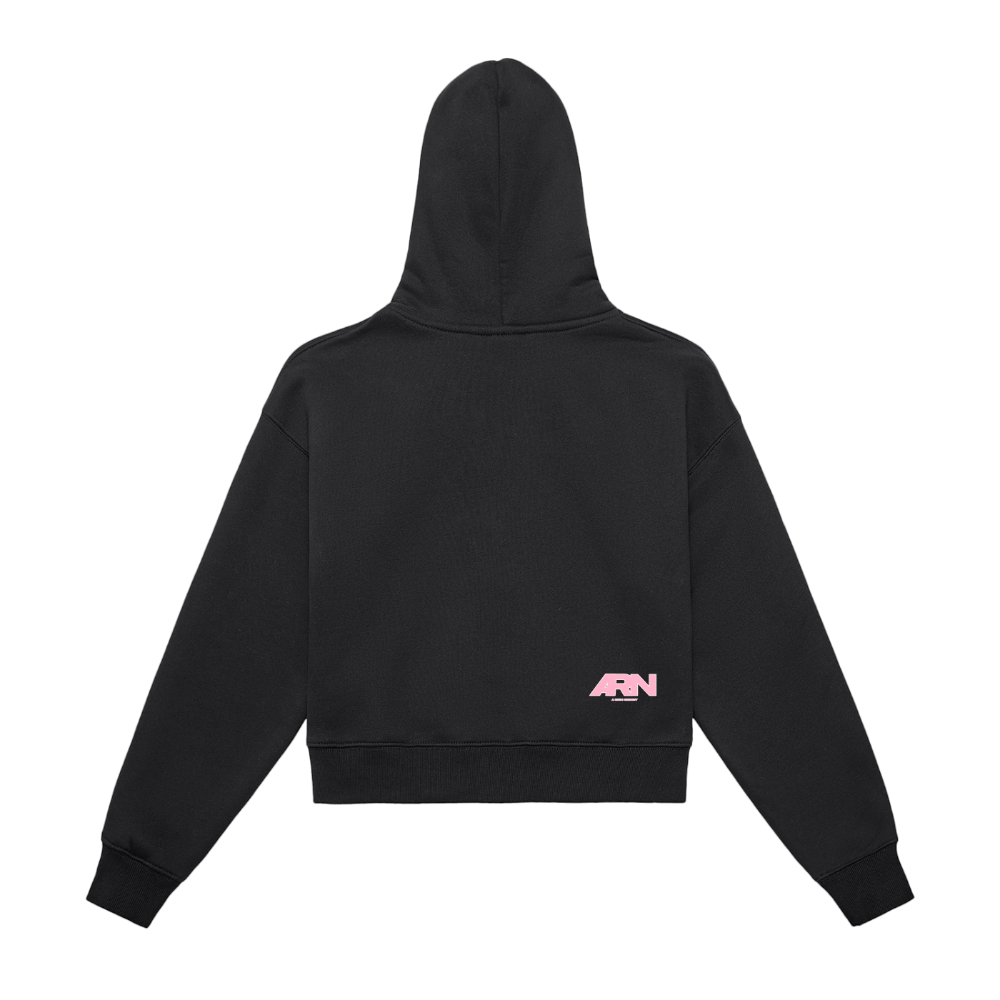 Black "ARN" Cropped Hoodie