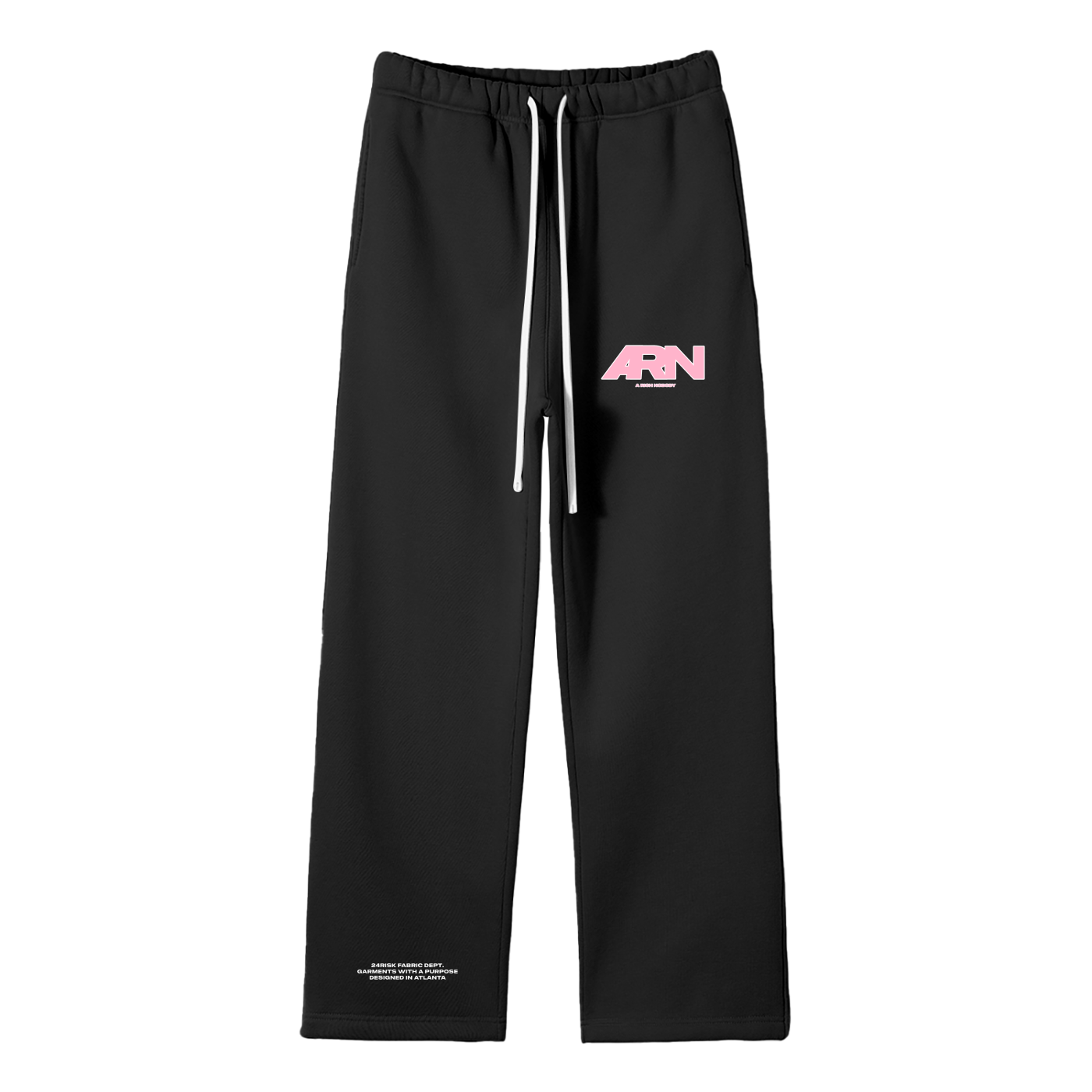 Black "ARN" Straight Leg Pants