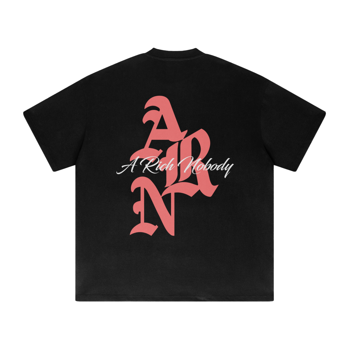 Black "ARN" Heavyweight Drop Shoulder Loose T-shirt