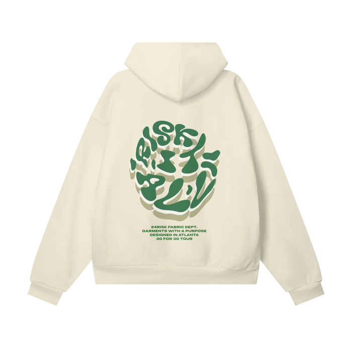 Cream Oversize "Risk It All" Hoodie