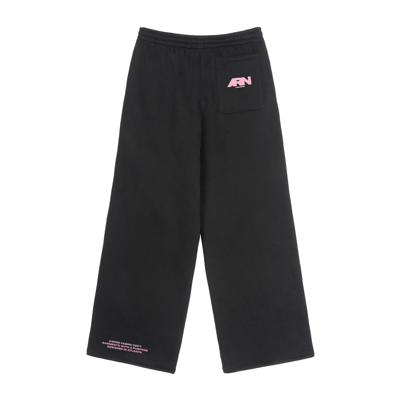 Black "ARN" Straight-Leg Sweatpants