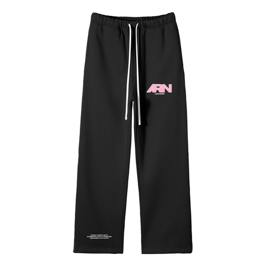 Black "ARN" Straight Leg Pants