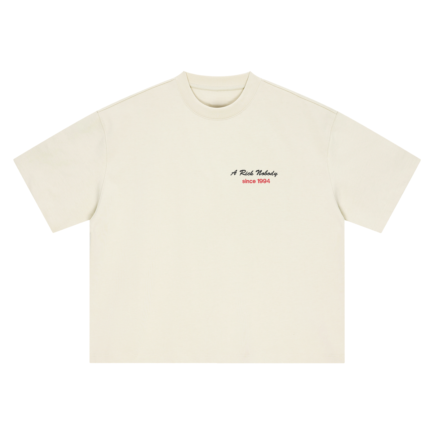 "A Rich Nobody" Embroidered Oversized T-Shirt – Heavy Cotton Streetwear Tee