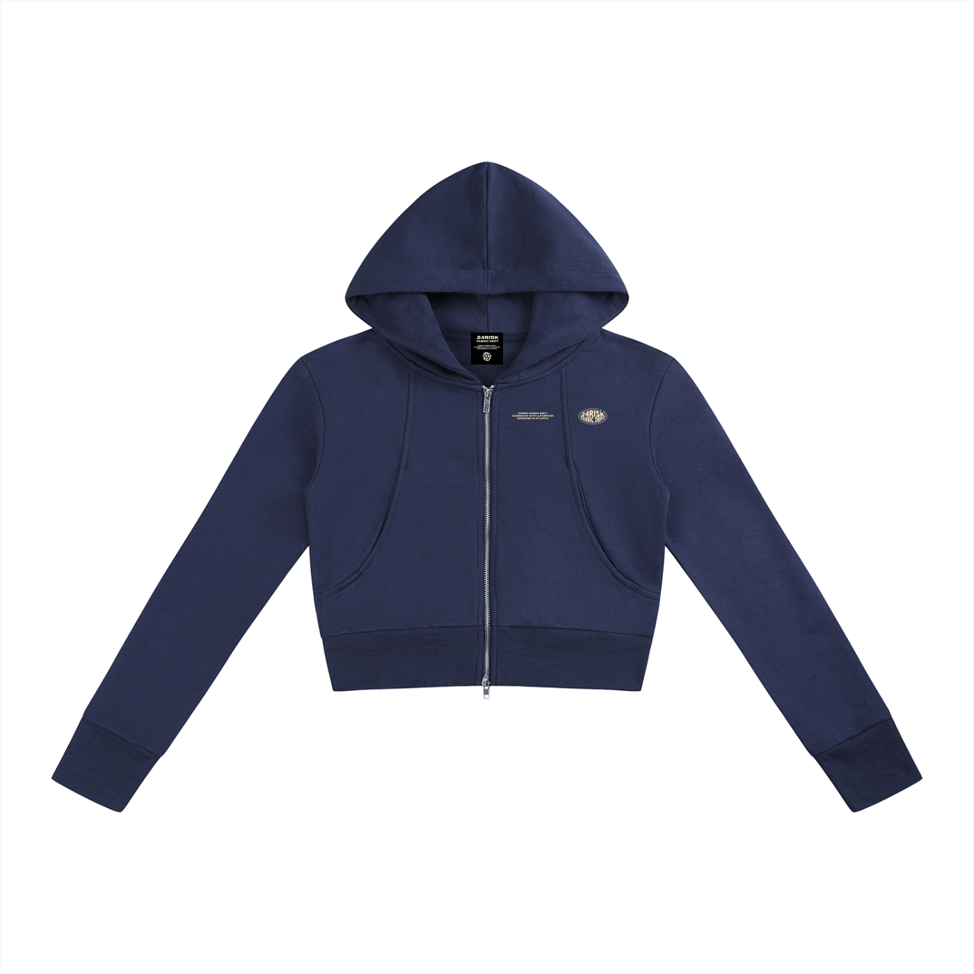 Slim Crop Full Zip Hoodie
