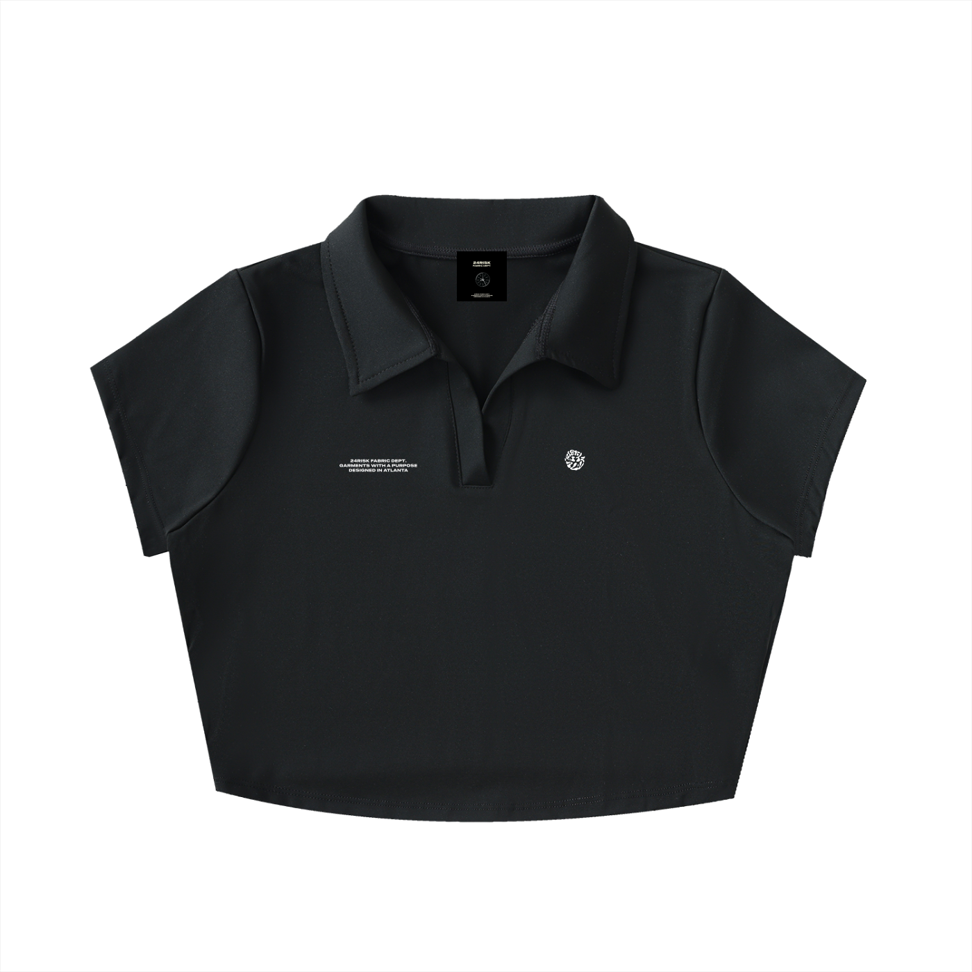 Black "Risk It All" Crop Top