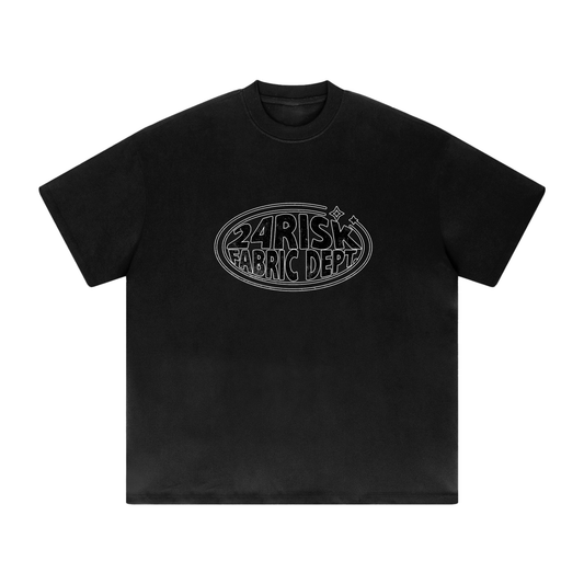 Black Oversized 24Risk Fabric Dept. Super Heavyweight T-Shirt