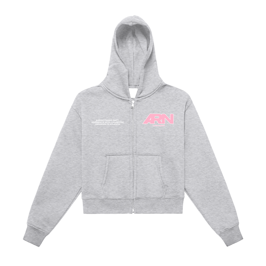 Gray "ARN" Cropped Hoodie