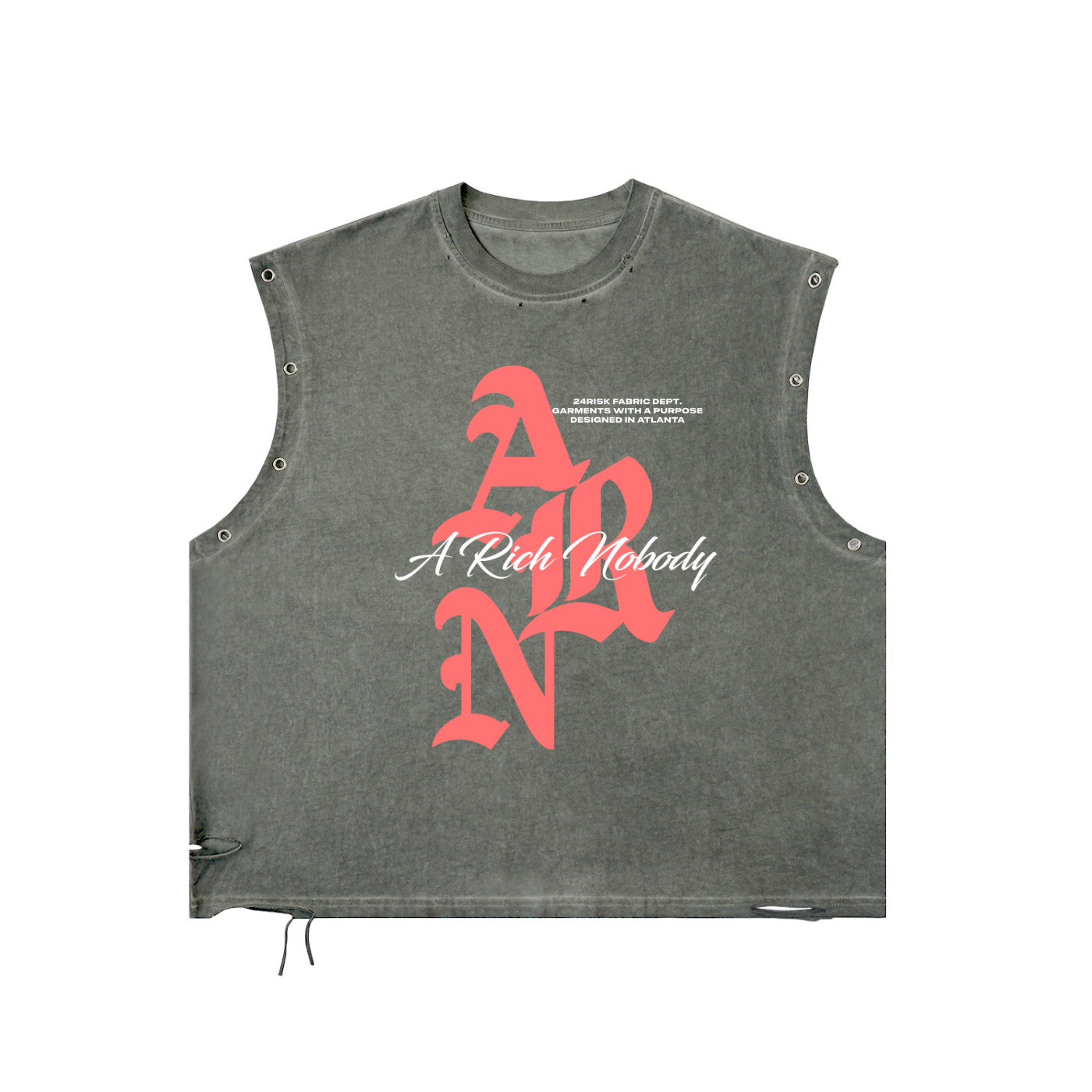 Distressed "A Rich Nobody" Tank Top