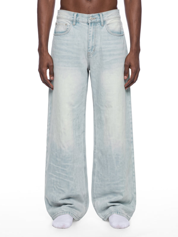 Men's Vintage Wash Wide Leg 24Risk Denim Jeans
